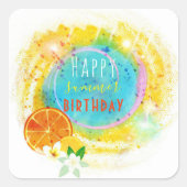 Tropical Exotic Summer Composition Personalized スクエアシール (正面)