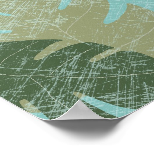 Tropical Faded Leaves ポスター (角)