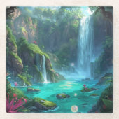 Tropical Falls & Crystal Glow ガラスコースター (正面)