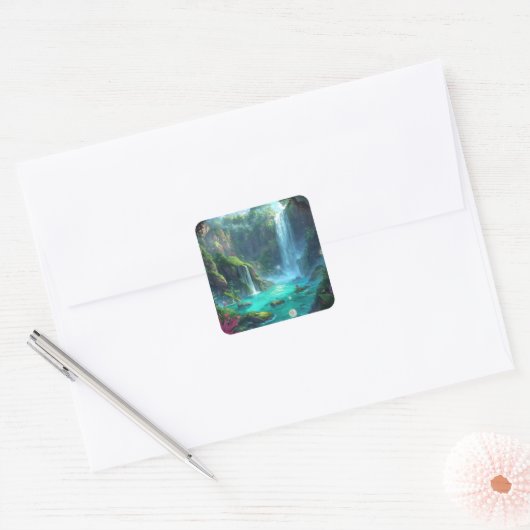 Tropical Falls & Crystal Glow スクエアシール (封筒)