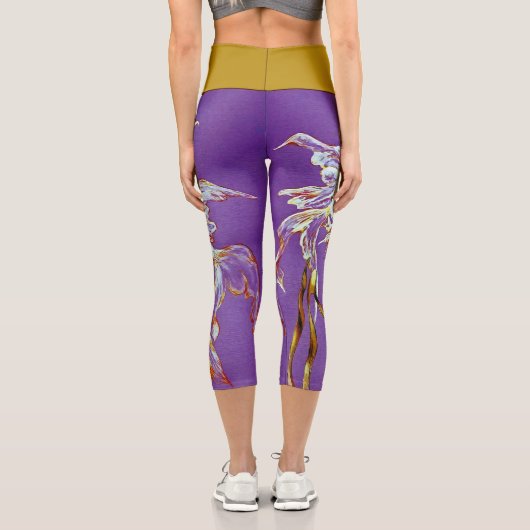 Tropical Fantail Fish Watercolor カプリレギンス (裏面)