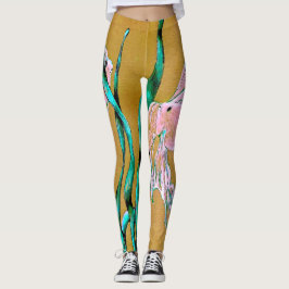 Tropical Fantail Fish Watercolor Pink Leggings レギンス