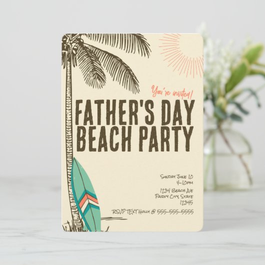 Tropical Father's Day Beach Party Invitation 招待状 (スタンド正面)