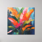Tropical Feathers – Vibrant Botanical Abstraction キャンバスプリント (正面)