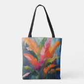 Tropical Feathers – Vibrant Botanical Abstraction トートバッグ (裏面)