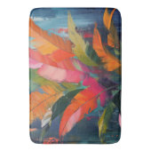 Tropical Feathers – Vibrant Botanical Abstraction バスマット (正面縦)