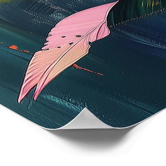 Tropical Feathers – Vibrant Botanical Abstraction ポスター (角)