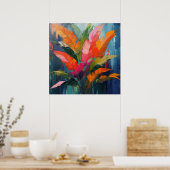 Tropical Feathers – Vibrant Botanical Abstraction ポスター (キッチン)