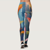 Tropical Feathers – Vibrant Botanical Abstraction レギンス (裏面)