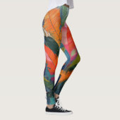 Tropical Feathers – Vibrant Botanical Abstraction レギンス (右)