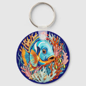 Tropical Fish Colorful Summer Vibes キーホルダー (正面)