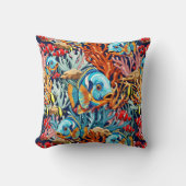 Tropical Fish Colorful Summer Vibes クッション (正面)