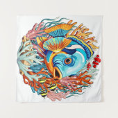 Tropical Fish Colorful Summer Vibes タペストリー (正面(横))