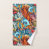 Tropical Fish Colorful Summer Vibes バスタオルセット (ハンドタオル)