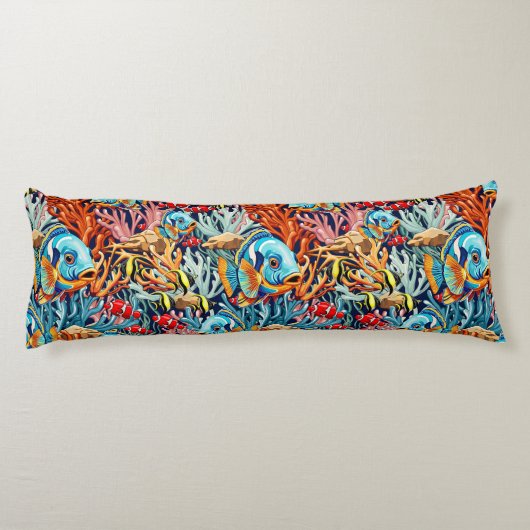 Tropical Fish Colorful Summer Vibes ボディピロー (裏面)