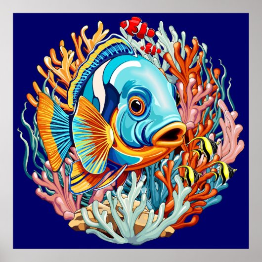 Tropical Fish Colorful Summer Vibes ポスター (正面)