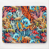 Tropical Fish Colorful Summer Vibes マウスパッド (正面)