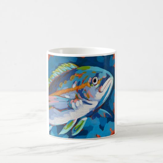 Tropical Fish Painting - Beach Home Decor コーヒーマグカップ (中央)