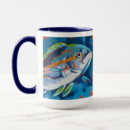 Tropical Fish Painting - Beach Home Decor マグカップ (左)