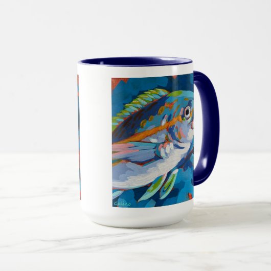Tropical Fish Painting - Beach Home Decor マグカップ (正面右)