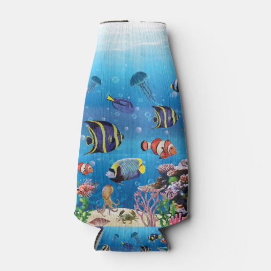 Tropical Fish swimming Seabed ボトルクーラー (正面)