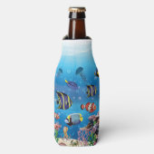 Tropical Fish swimming Seabed ボトルクーラー (ボトル正面)