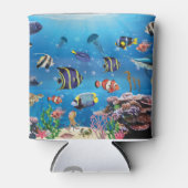 Tropical Fish swimming Seabed 缶クーラー (正面)