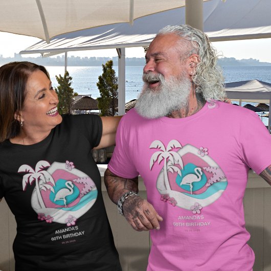 Tropical Flamingo 60th Birthday Party Tシャツ