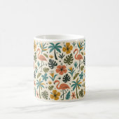 Tropical Flamingo and Palm Tree Pattern コーヒーマグカップ (中央)