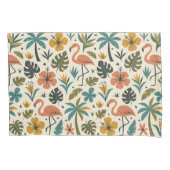 Tropical Flamingo and Palm Tree Pattern 枕カバー (正面左)