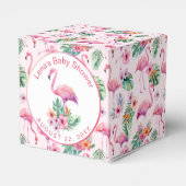 Tropical Flamingo Baby Shower Favor Gift Box フェイバーボックス (裏面サイド)