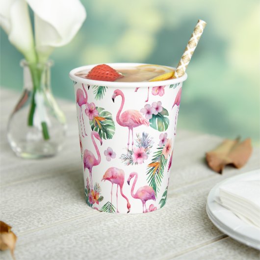 Tropical Flamingo Baby Shower Paper Cups 紙コップ (インサイチュ)