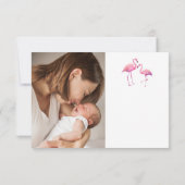 Tropical Flamingo Baby Shower Photo Thank You Card サンキューカード (裏面)