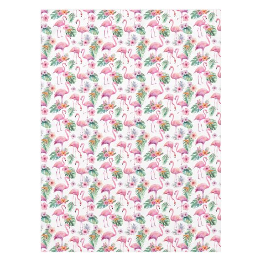 Tropical Flamingo Baby Shower Tablecloth テーブルクロス (正面)