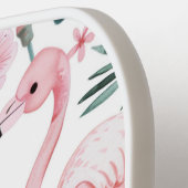Tropical Flamingo Monstera Pattern Custom Name  ピックルボールラケット (左詳細)
