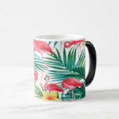 Tropical Flamingo Mug & Pillow - Summer Monstera H モーフィングマグカップ (正面右)
