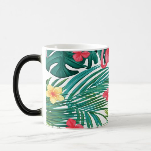 Tropical Flamingo Mug & Pillow - Summer Monstera H モーフィングマグカップ (左)