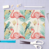 Tropical Flamingo Parrot Jungle 薄葉紙 (クラフト)