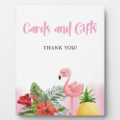 Tropical Flamingo Pink Cards and Gifts Sign フォトプラーク (正面)