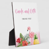Tropical Flamingo Pink Cards and Gifts Sign フォトプラーク (側面)