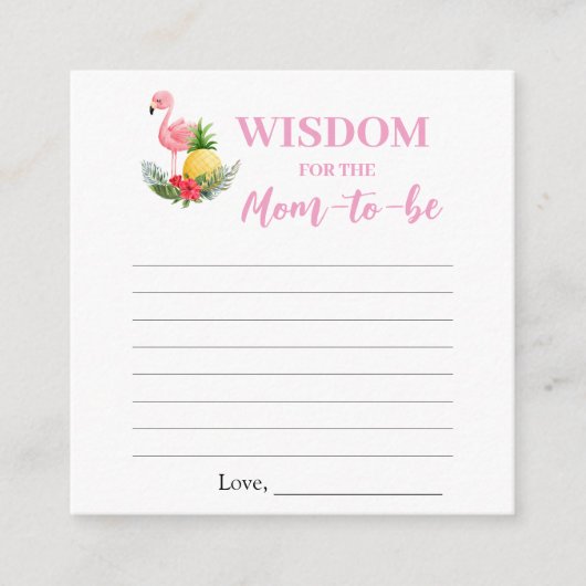 Tropical Flamingo Prayers for Baby Shower Card エンクロージャーカード (正面)