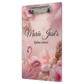 Tropical Flamingo Quinceañera, custom クリップボード (左)