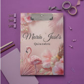 Tropical Flamingo Quinceañera, custom クリップボード