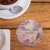 Tropical Flamingo Quinceañera, custom スクエアペーパーコースター