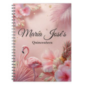 Tropical Flamingo Quinceañera, custom ノートブック (正面)