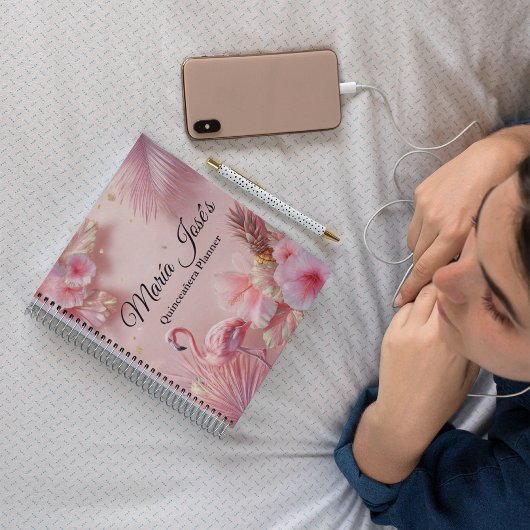 Tropical Flamingo Quinceañera, custom プランナー手帳