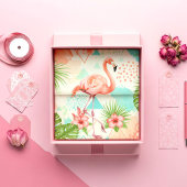 Tropical Flamingo Watercolor & Geometric Pattern 薄葉紙