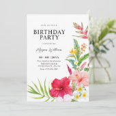 Tropical floral birthday 招待状 (スタンド正面)