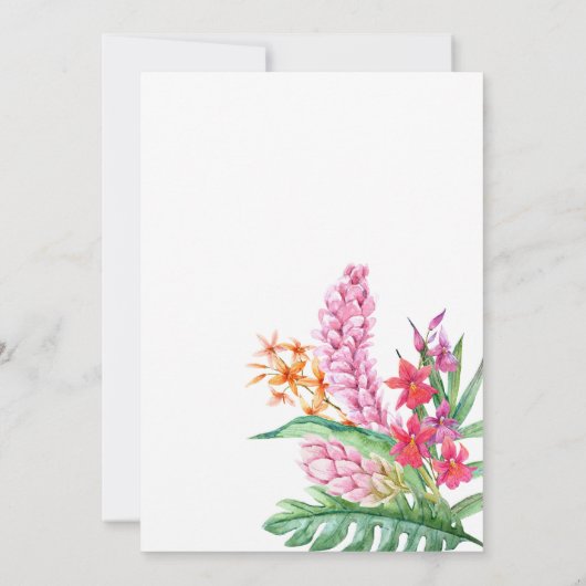 Tropical floral birthday 招待状 (裏面)
