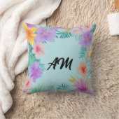 Tropical Floral Border Summer Aesthetic  クッション (ブランケット)